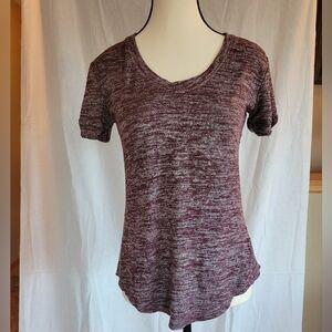 A.N.A heathered purple rolled short sleeve basic t-shirt XS/S